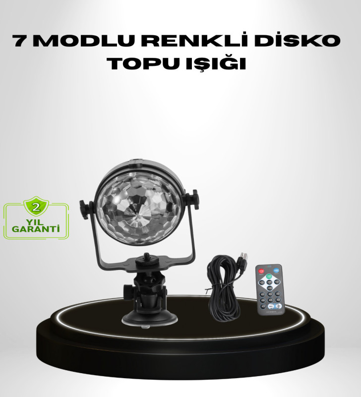 Ritme Duyarlı LED Disko Topu – Renkli Işık Gösterili Parti Lambası - Lisinya