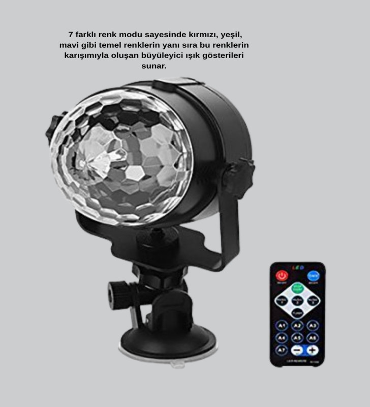 Ritme Duyarlı LED Disko Topu – Renkli Işık Gösterili Parti Lambası - Lisinya