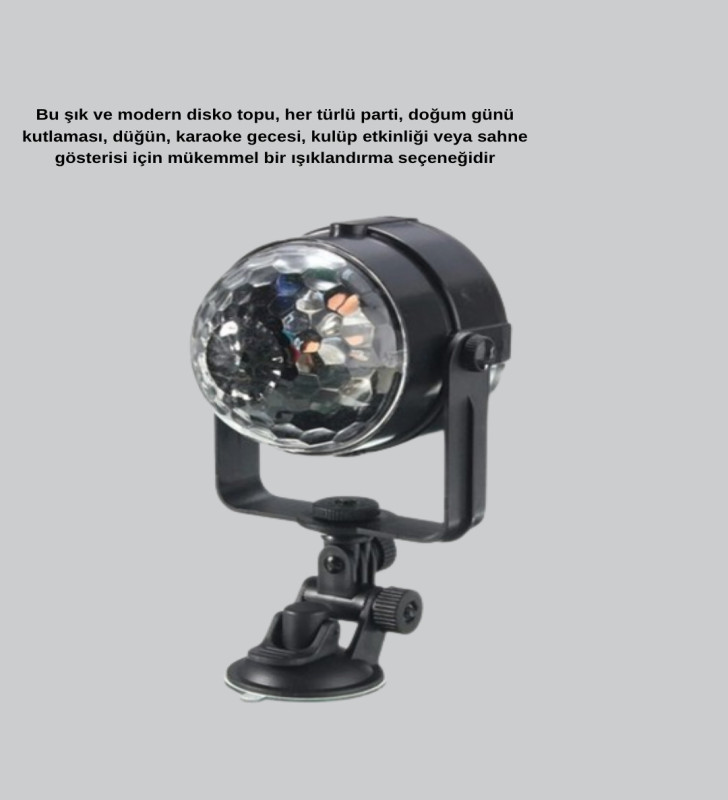Ritme Duyarlı LED Disko Topu – Renkli Işık Gösterili Parti Lambası - Lisinya