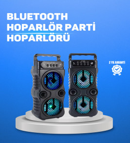 Kablosuz LED Işıklı Bluetooth Hoparlör – FM Radyolu, Mikrofon Girişli - Lisinya
