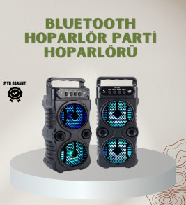 1200 mAh Şarjlı LED Işıklı Bluetooth Hoparlör – FM Radyolu, Hafıza Kart Destekli - Lisinya