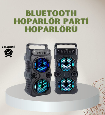 1200 mAh Şarjlı LED Işıklı Bluetooth Hoparlör – FM Radyolu, Hafıza Kart Destekli - Lisinya
