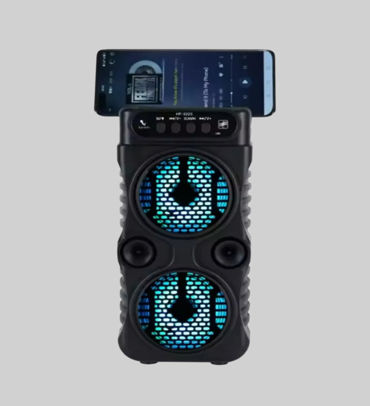 1200 mAh Şarjlı LED Işıklı Bluetooth Hoparlör – FM Radyolu, Hafıza Kart Destekli - Lisinya