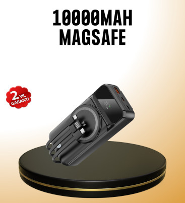 15W Kablosuz Hızlı Şarjlı 10000 mAh Powerbank – Taşınabilir, LED Göstergeli - Lisinya