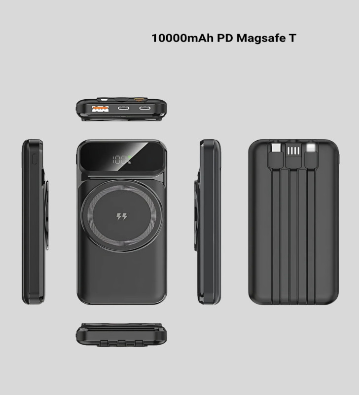 15W Kablosuz Hızlı Şarjlı 10000 mAh Powerbank – Taşınabilir, LED Göstergeli - Lisinya