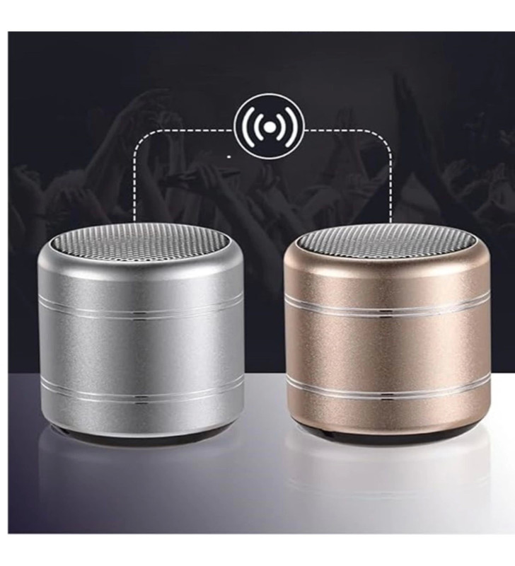 Mini Alüminyum TWS Kablosuz Bluetooth Hoparlör – Yuvarlak Metal Tasarım, Yüksek Bas ve Taşınabilir Özellikler ( Lisinya )