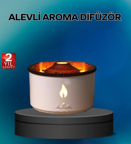 Alev Efektli Buhar Makinesi – Aromaterapi, Nemlendirme ve Işık Modlu Tasarım - Lisinya