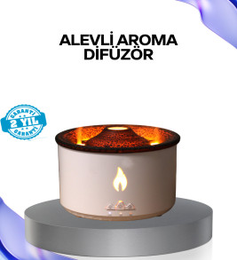 Volkan Efektli Aroma Difüzörü – Sessiz Çalışma, Otomatik Kapanma ve LED Işık - Lisinya