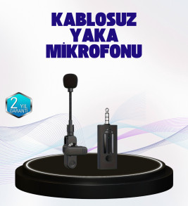 2.4 GHz Kablosuz Yaka Mikrofonu – 60 Metre Menzil, Gürültü Azaltma, Type-C Şarjlı - Lisinya