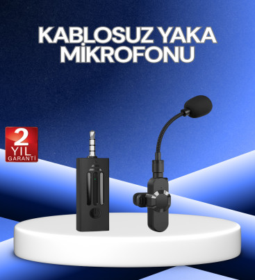 360° Kablosuz Yaka Mikrofonu – Gürültü Engelleme, 60m Menzil, Type-C Şarjlı - Lisinya