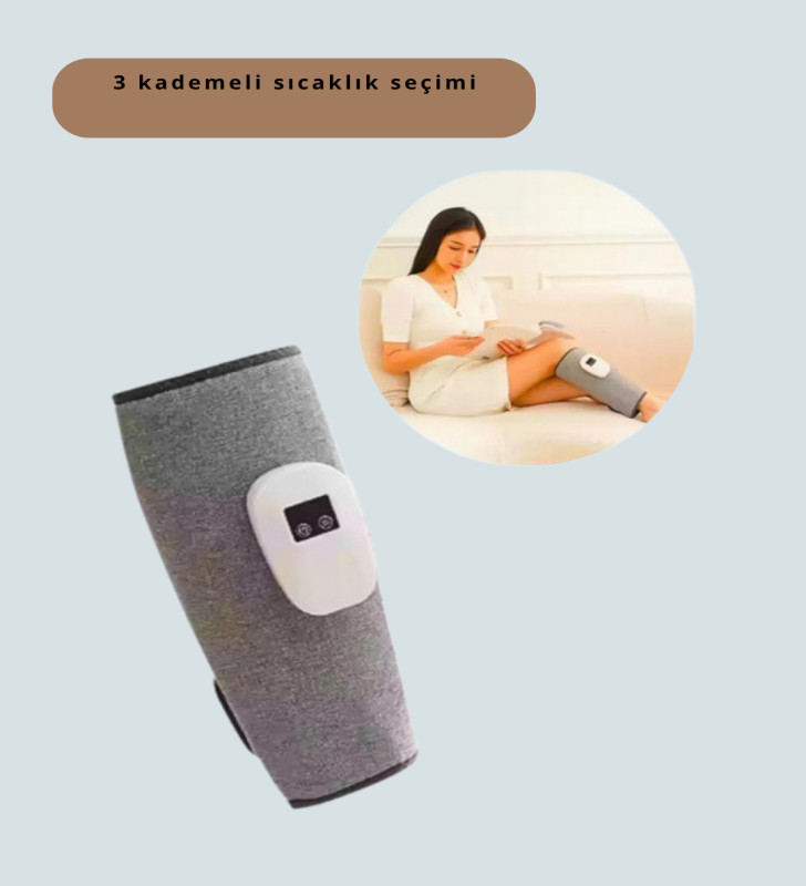 Taşınabilir Şarjlı Baldır Masaj Aleti – 3 Kademeli Isı ve Basınç Ayarı, Titreşim Fonksiyonlu - Lisinya