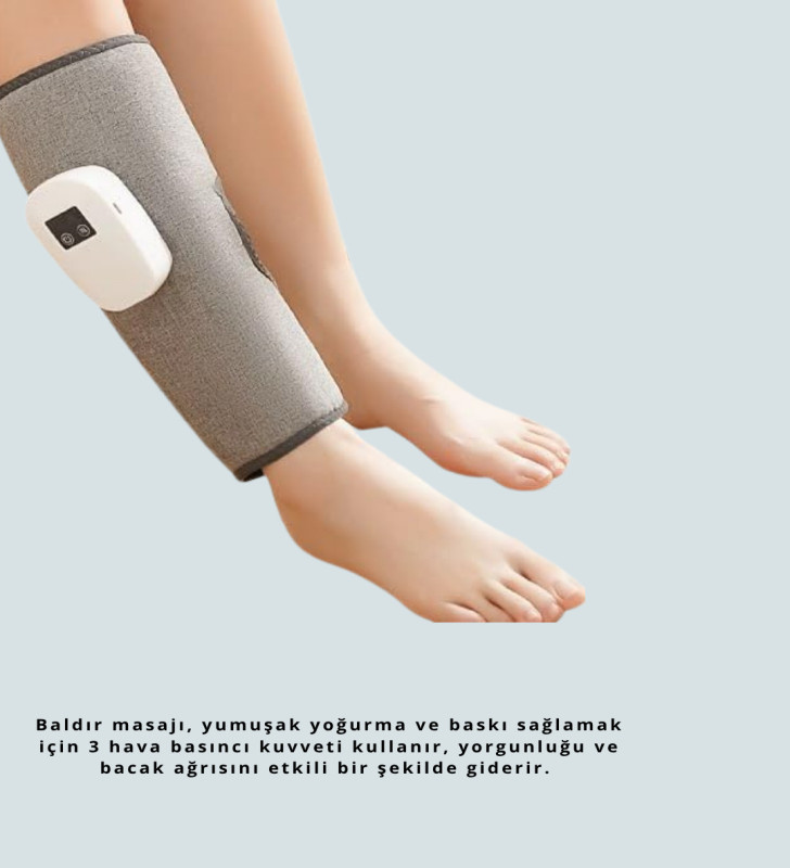 Kablosuz Titreşimli Baldır Masaj Aleti – Isıtmalı, 3 Basınç Ayarlı, Şarjlı ve Taşınabilir - Lisinya