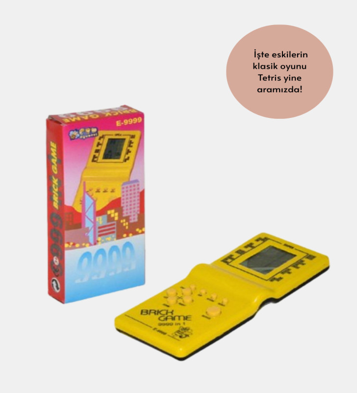 Taşınabilir El Aterisi Gameboy – Klasik Tetris Oyunu, Pil ile Çalışan Mini El Konsolu - Lisinya