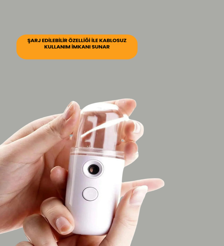 Mini Şarjlı Buhar Nemlendirici – Taşınabilir, Enerji Tasarruflu, Kablosuz Kullanım - Lisinya