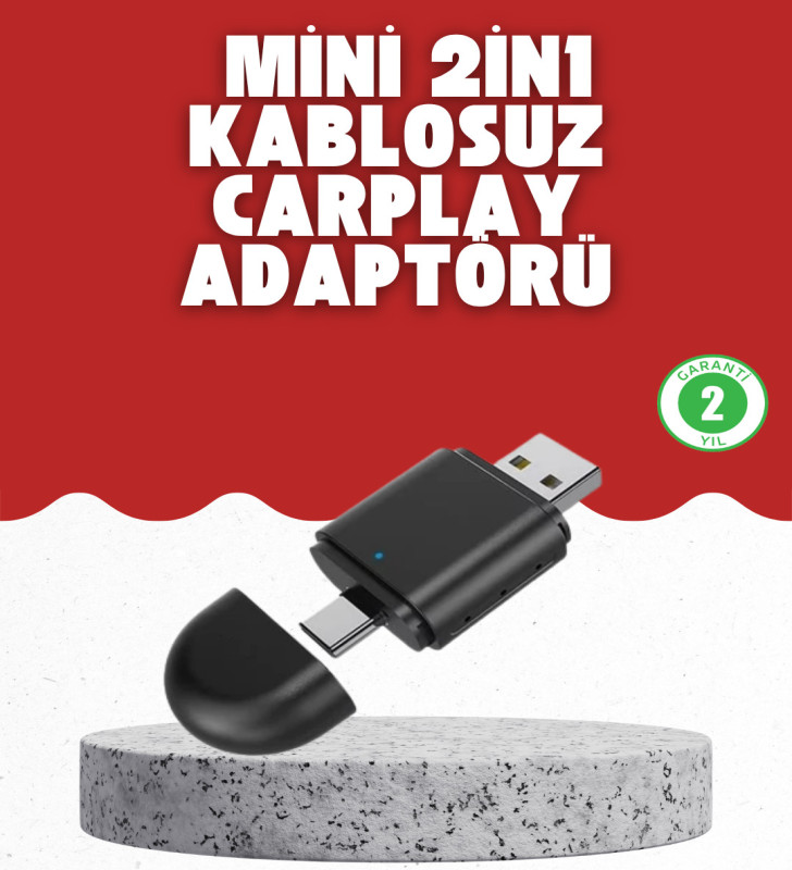 Kablosuz CarPlay Dönüştürücü – Akıllı Tak & Çalıştır Araç Adaptörü - Lisinya