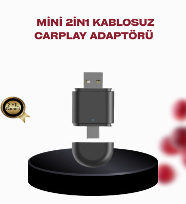 Kablosuz CarPlay Adaptörü – Bluetooth 5.4 ve Wi-Fi 6 Teknolojili Tak & Çalıştır Dönüştürücü - Lisinya