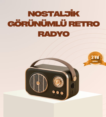 Retro Bluetooth Radyo – Nostaljik Tasarım, TF Kart ve USB Destekli - Lisinya