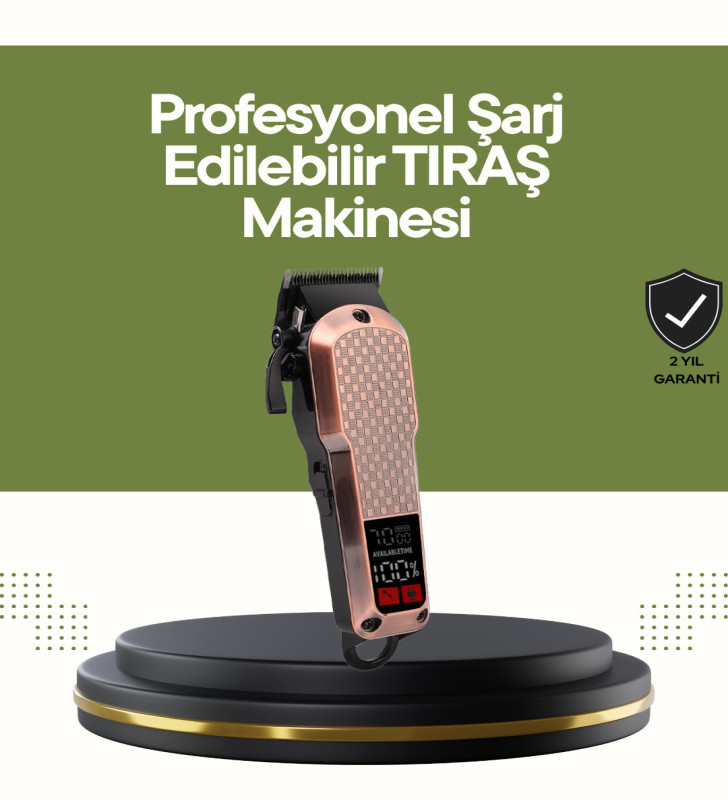 Şarjlı Saç Kesme Makinesi – 4 Kademeli Ayar, LCD Ekran ve Hızlı Şarj Desteği - Lisinya