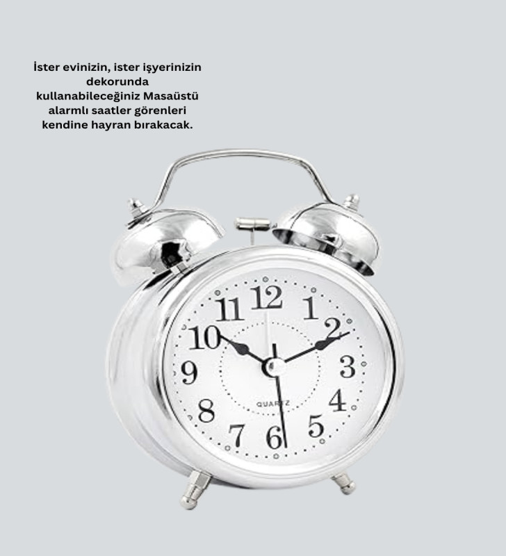 Dekoratif Gümüş Saat - Lisinya