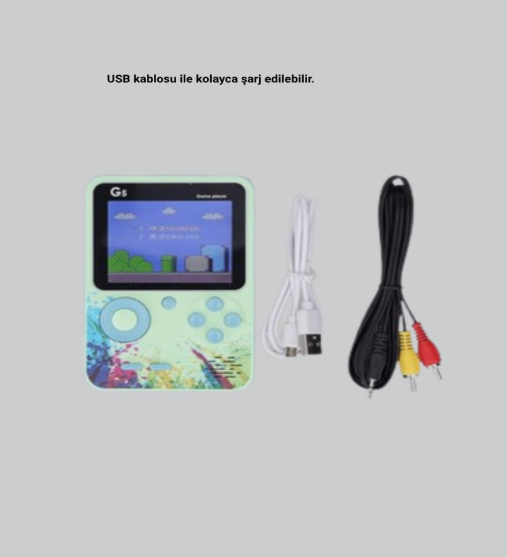 500 Oyunlu G5 Retro Mini Oyun Konsolu 3 İnç Ekran ve AV TV Desteği - Lisinya