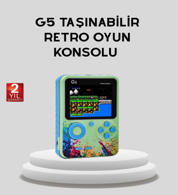 G5 Taşınabilir Retro Game Box 500 Oyunlu Şarjlı Mini Oyun Konsolu - Lisinya