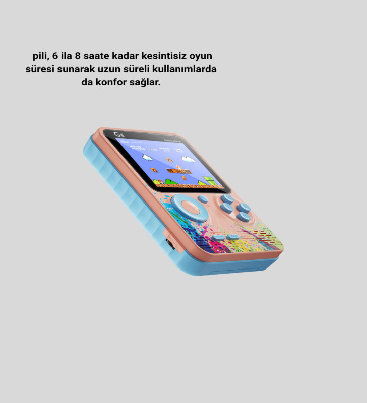 Retro Taşınabilir Oyun Konsolu 500 Klasik Oyunlu, 3.0 İnç Renkli Ekran - Lisinya