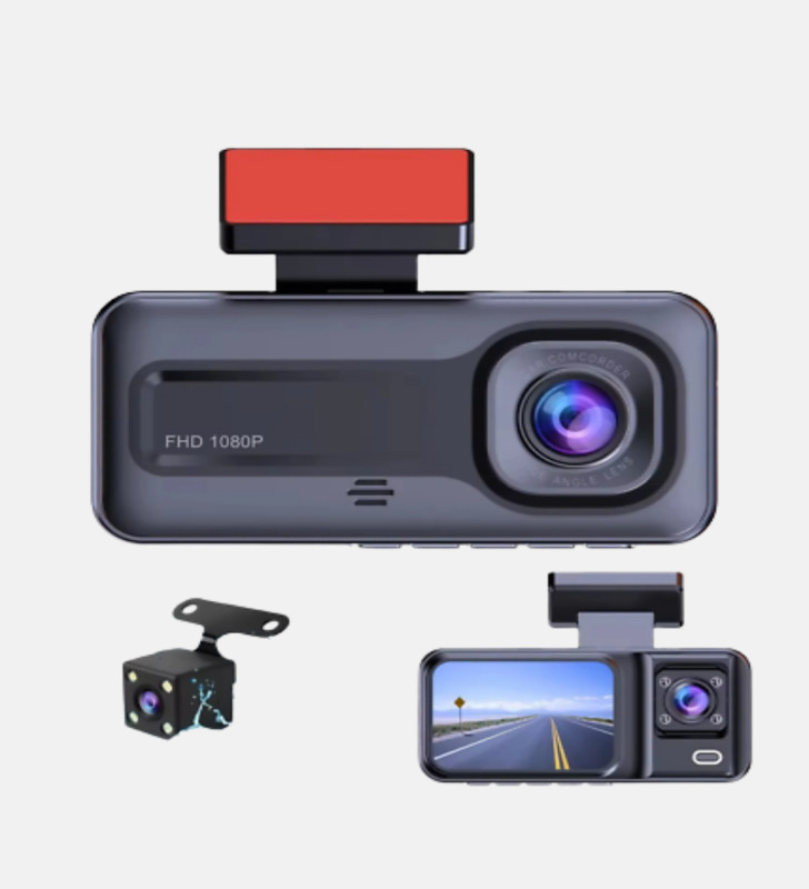 Üç Kameralı Dash Cam 170° Geniş Açılı Full HD Gece Görüşlü - Lisinya