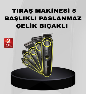 5’i 1 Arada Şarjlı Erkek Bakım Seti LED Göstergeli ve Suya Dayanıklı - Lisinya