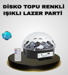 Bluetooth Hoparlörlü LED Disko Işığı Müzik Ritim Duyarlı ve Taşınabilir - Lisinya