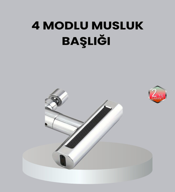 ABS Pirinç Alaşımlı Musluk Başlığı 4 Modlu 360° Dönebilen ve Ekonomik - Lisinya
