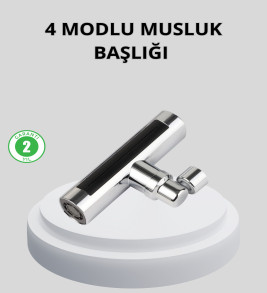 360° Dönebilen Musluk Başlığı 4 Fonksiyonlu Su Tasarruflu ve Dayanıklı - Lisinya