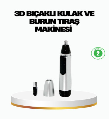 3D Bıçaklı Burun ve Kulak Tıraş Makinesi Pil ile Çalışan Taşınabilir Model - Lisinya