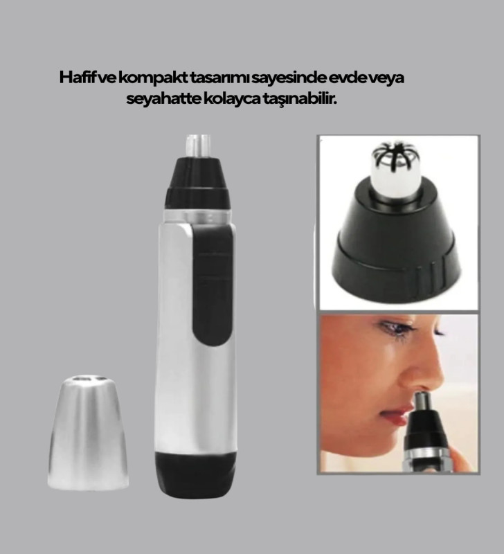 3D Bıçaklı Burun ve Kulak Tıraş Makinesi Pil ile Çalışan Taşınabilir Model - Lisinya
