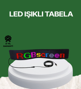 USB Girişli RGB LED Tabela Ayarlanabilir Parlaklık ve Kayan Yazı Özellikli - Lisinya