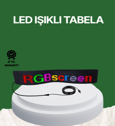 USB Girişli RGB LED Tabela Ayarlanabilir Parlaklık ve Kayan Yazı Özellikli - Lisinya
