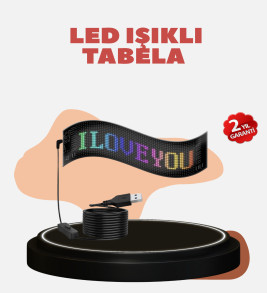 Kayan Yazı Destekli RGB LED Reklam Paneli USB ile Kolay Kurulumlu - Lisinya