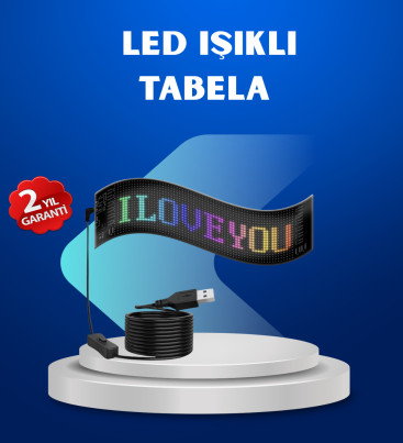 RGB Renkli LED Ekran Tabela USB Bağlantılı ve Kayan Yazı Destekli - Lisinya