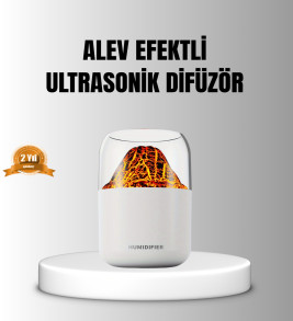 Alev Efektli Ultrasonik Uçucu Yağ Difüzörü 280ml Su Tanklı ve Sessiz Çalışma Özellikli - Lisinya