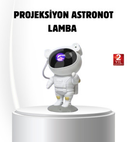 Bluetooth Müzikli Astronot Projeksiyon Lambası Yıldız ve Ay Efektli - Lisinya