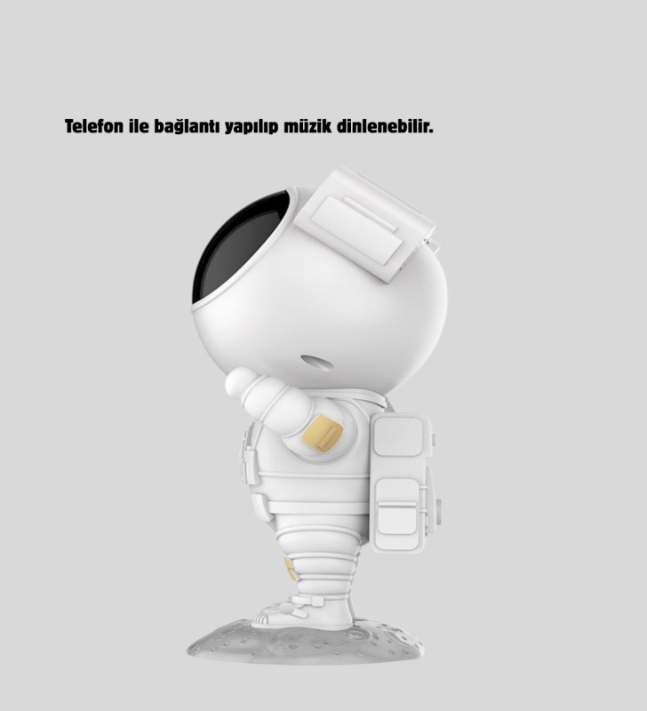 Bluetooth Müzikli Astronot Projeksiyon Lambası Yıldız ve Ay Efektli - Lisinya