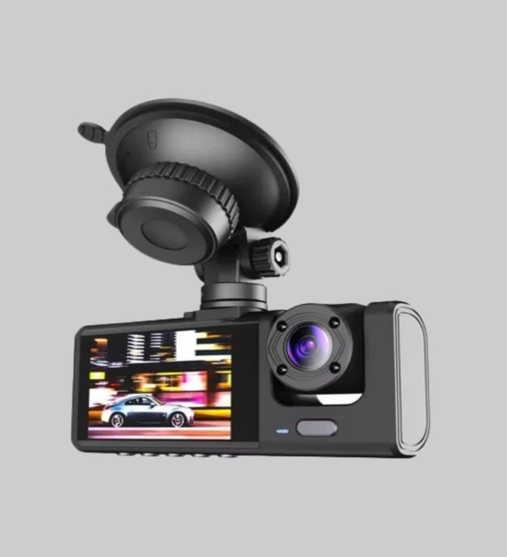 Üç Kameralı Araç DVR Full HD Gece Görüşlü ve 2 inç IPS Ekranlı - Lisinya