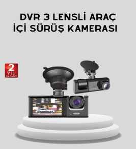 Full HD Üç Kameralı Araç Kamerası 170° Geniş Açılı ve Park Destekli - Lisinya