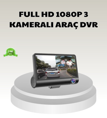Araç DVR Kamerası 3’lü 170° Geniş Açılı Full HD ve Park Destekli - Lisinya