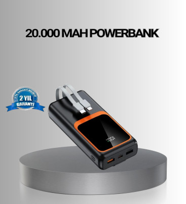 Powerbank 20000 mAh Yüksek Kapasiteli ve 22.5W Hızlı Şarj Destekli - Lisinya