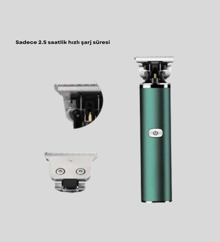 Şarjlı Erkek Tıraş Makinesi – 180 Dakika Pil Ömrü, 2.5 Saat Hızlı Şarj, USB ve Powerbank Uyumlu - Lisinya