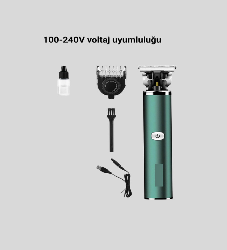 Şarjlı Erkek Tıraş Makinesi – 180 Dakika Pil Ömrü, 2.5 Saat Hızlı Şarj, USB ve Powerbank Uyumlu - Lisinya