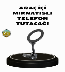 360° Dönebilen Katlanır Manyetik Araç Telefon Tutucu – MagSafe Uyumlu, Kompakt ve Şık Tasarım - Lisinya