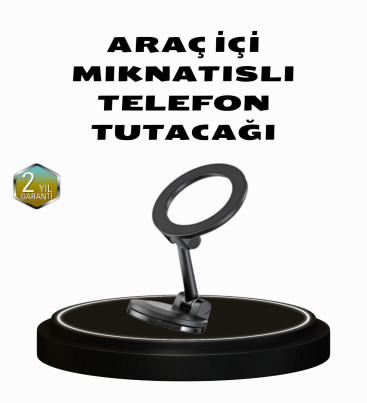 360° Dönebilen Katlanır Manyetik Araç Telefon Tutucu – MagSafe Uyumlu, Kompakt ve Şık Tasarım - Lisinya