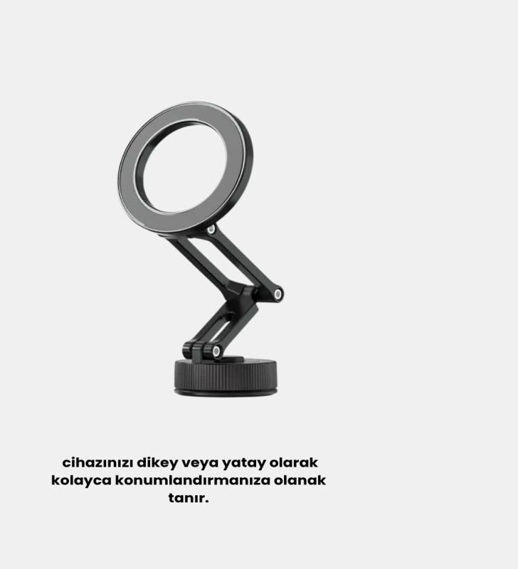 360° Dönebilen Katlanır Manyetik Araç Telefon Tutucu – MagSafe Uyumlu, Kompakt ve Şık Tasarım - Lisinya