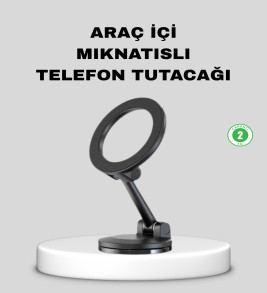 Katlanır Manyetik Araç İçi Telefon Tutucu – 360° Dönebilen, MagSafe Uyumlu, Güçlü Mıknatıslı Tasarım - Lisinya